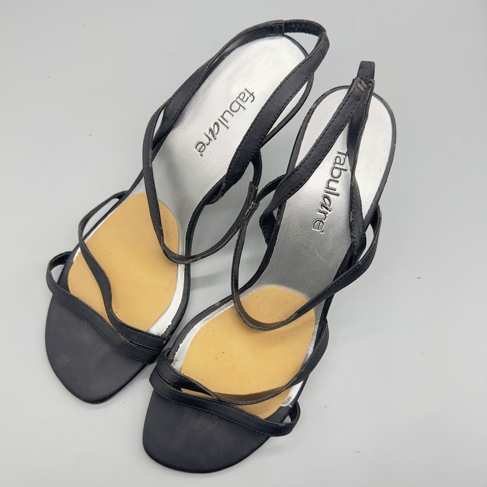 Fabulate Black Strappy Heels Size 8.5 Open Toe Slingback Sandals